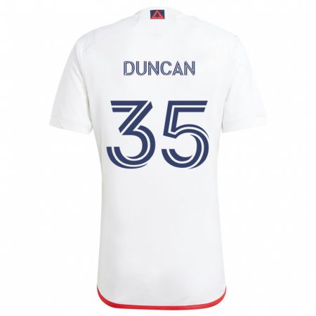 Kandiny Herren Nakye Greenidge-Duncan #35 Weiß Rot Auswärtstrikot Trikot 2024/25 T-Shirt