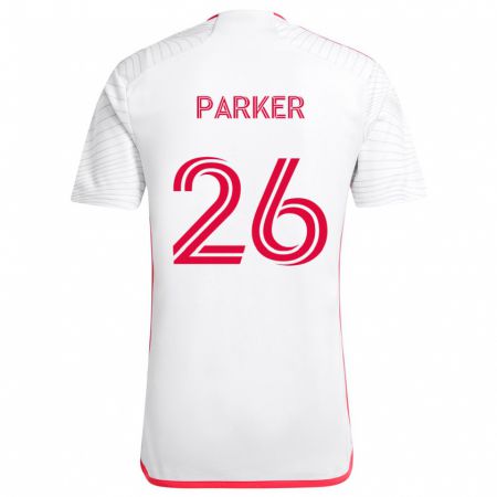 Kandiny Herren Tim Parker #26 Weiß Rot Auswärtstrikot Trikot 2024/25 T-Shirt