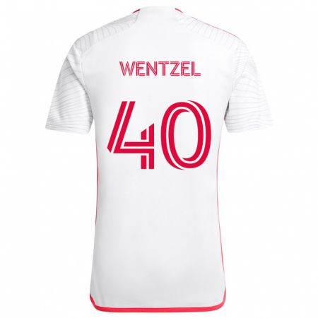 Kandiny Herren Michael Wentzel #40 Weiß Rot Auswärtstrikot Trikot 2024/25 T-Shirt