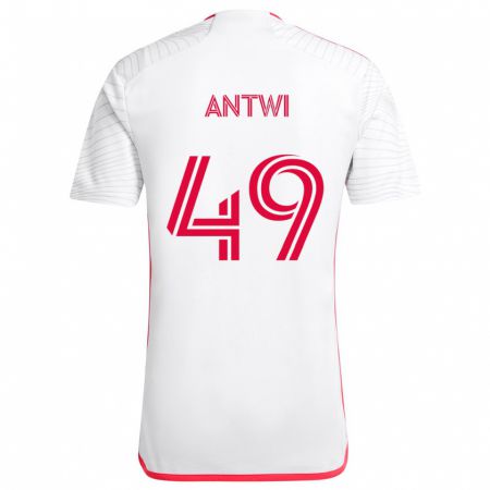 Kandiny Herren Seth Antwi #49 Weiß Rot Auswärtstrikot Trikot 2024/25 T-Shirt