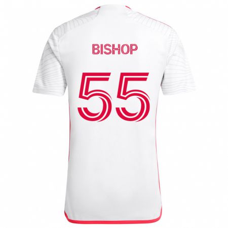 Kandiny Herren Nick Bishop #55 Weiß Rot Auswärtstrikot Trikot 2024/25 T-Shirt