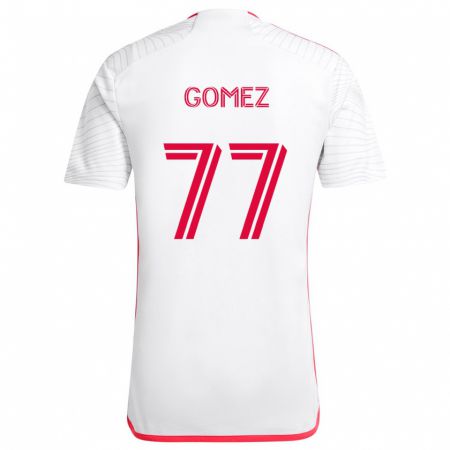 Kandiny Herren Sam Gomez #77 Weiß Rot Auswärtstrikot Trikot 2024/25 T-Shirt