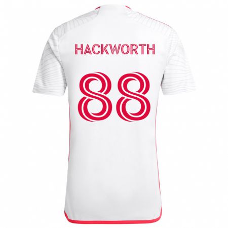 Kandiny Herren Larsen Hackworth #88 Weiß Rot Auswärtstrikot Trikot 2024/25 T-Shirt