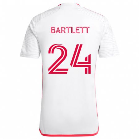 Kandiny Herren Lucas Bartlett #24 Weiß Rot Auswärtstrikot Trikot 2024/25 T-Shirt