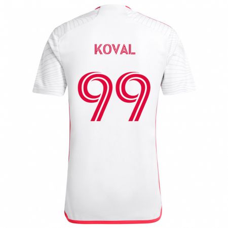 Kandiny Herren Stanislav Koval #99 Weiß Rot Auswärtstrikot Trikot 2024/25 T-Shirt