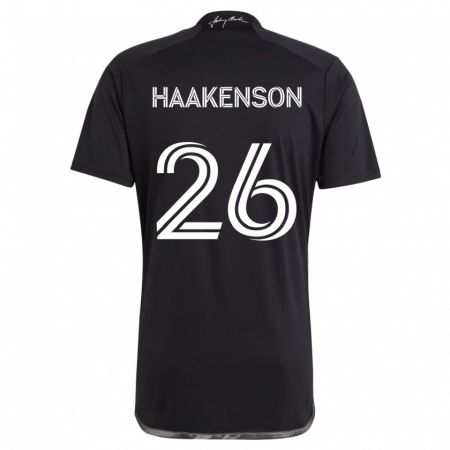 Kandiny Herren Luke Haakenson #26 Schwarz Auswärtstrikot Trikot 2024/25 T-Shirt