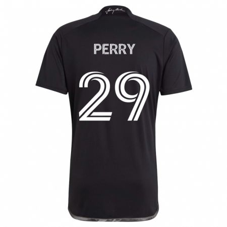 Kandiny Herren Nebiyou Perry #29 Schwarz Auswärtstrikot Trikot 2024/25 T-Shirt