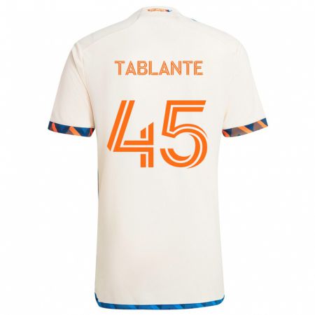 Kandiny Herren Moises Tablante #45 Weiß Orange Auswärtstrikot Trikot 2024/25 T-Shirt