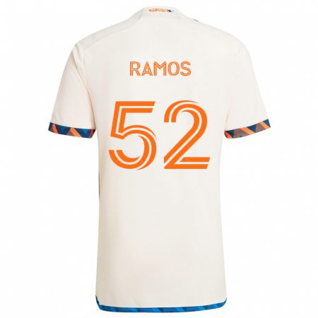 Kandiny Herren Yair Ramos #52 Weiß Orange Auswärtstrikot Trikot 2024/25 T-Shirt