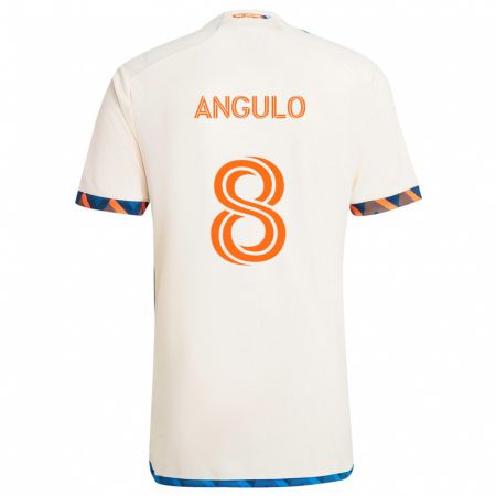 Kandiny Herren Marco Angulo #8 Weiß Orange Auswärtstrikot Trikot 2024/25 T-Shirt