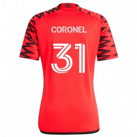 Kandiny Herren Carlos Coronel #31 Rot Schwarz Weiß Auswärtstrikot Trikot 2024/25 T-Shirt