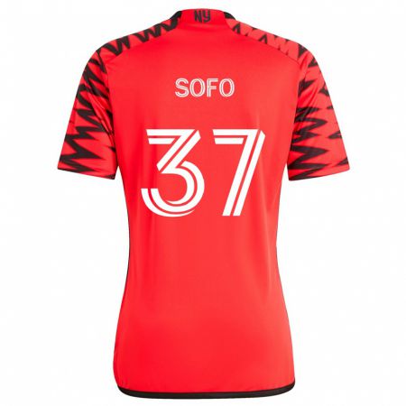 Kandiny Herren Mohammed Sofo #37 Rot Schwarz Weiß Auswärtstrikot Trikot 2024/25 T-Shirt