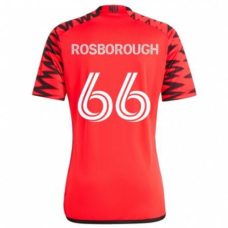 Kandiny Herren Tanner Rosborough #66 Rot Schwarz Weiß Auswärtstrikot Trikot 2024/25 T-Shirt