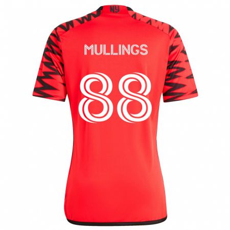 Kandiny Herren O'vonte Mullings #88 Rot Schwarz Weiß Auswärtstrikot Trikot 2024/25 T-Shirt