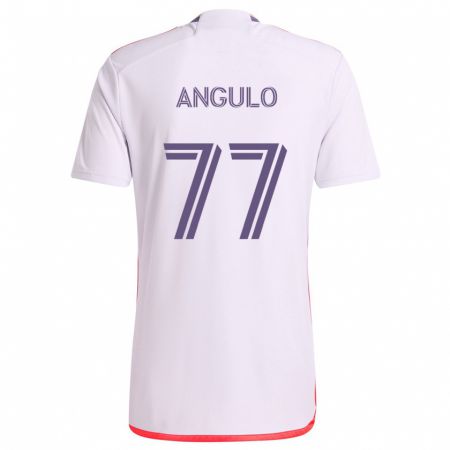 Kandiny Herren Iván Angulo #77 Weiß Rot Lila Auswärtstrikot Trikot 2024/25 T-Shirt