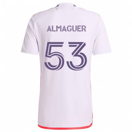 Kandiny Herren Jorge Almaguer #53 Weiß Rot Lila Auswärtstrikot Trikot 2024/25 T-Shirt