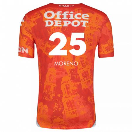 Kandiny Herren Carlos Moreno #25 Orange Weiß Auswärtstrikot Trikot 2024/25 T-Shirt