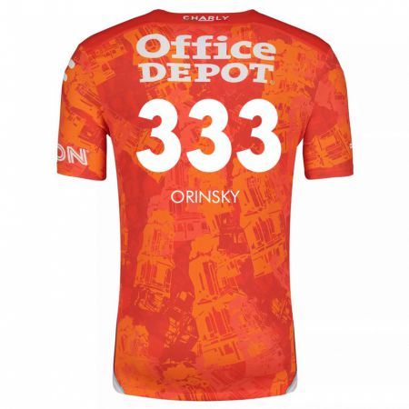 Kandiny Herren Edson Orinsky #333 Orange Weiß Auswärtstrikot Trikot 2024/25 T-Shirt