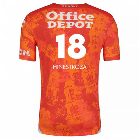 Kandiny Herren Marino Hinestroza #18 Orange Weiß Auswärtstrikot Trikot 2024/25 T-Shirt