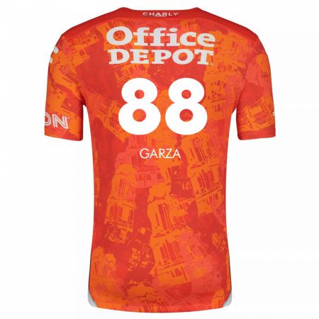 Kandiny Herren Adrián Garza #88 Orange Weiß Auswärtstrikot Trikot 2024/25 T-Shirt