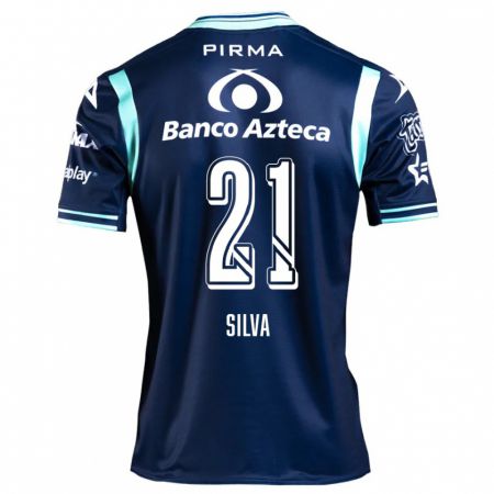 Kandiny Herren Gastón Silva #21 Navy Blau Auswärtstrikot Trikot 2024/25 T-Shirt