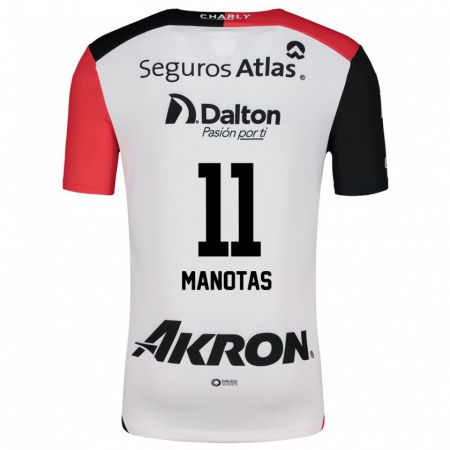 Kandiny Herren Mauro Manotas #11 Weiß Rot Schwarz Auswärtstrikot Trikot 2024/25 T-Shirt