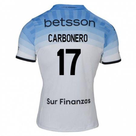 Kandiny Herren Johan Carbonero #17 Weiß Blau Schwarz Auswärtstrikot Trikot 2024/25 T-Shirt