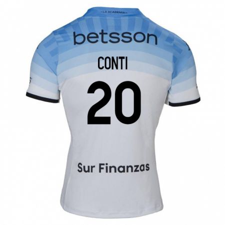 Kandiny Herren Germán Conti #20 Weiß Blau Schwarz Auswärtstrikot Trikot 2024/25 T-Shirt