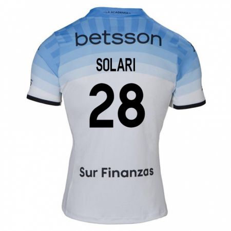 Kandiny Herren Santiago Solari #28 Weiß Blau Schwarz Auswärtstrikot Trikot 2024/25 T-Shirt