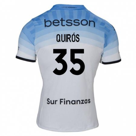 Kandiny Herren Santiago Quirós #35 Weiß Blau Schwarz Auswärtstrikot Trikot 2024/25 T-Shirt