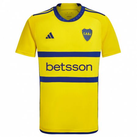 Kandiny Herren Ezequiel Fernández #21 Gelb Blau Auswärtstrikot Trikot 2024/25 T-Shirt