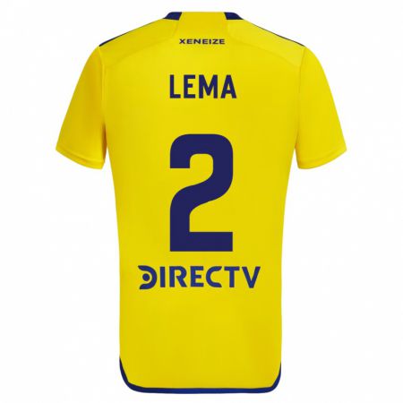 Kandiny Herren Cristian Lema #2 Gelb Blau Auswärtstrikot Trikot 2024/25 T-Shirt