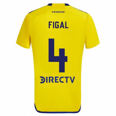 Kandiny Herren Nicolás Figal #4 Gelb Blau Auswärtstrikot Trikot 2024/25 T-Shirt