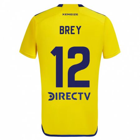 Kandiny Herren Leandro Brey #12 Gelb Blau Auswärtstrikot Trikot 2024/25 T-Shirt