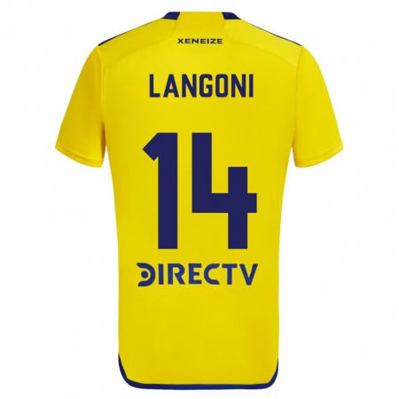 Kandiny Herren Luca Langoni #14 Gelb Blau Auswärtstrikot Trikot 2024/25 T-Shirt