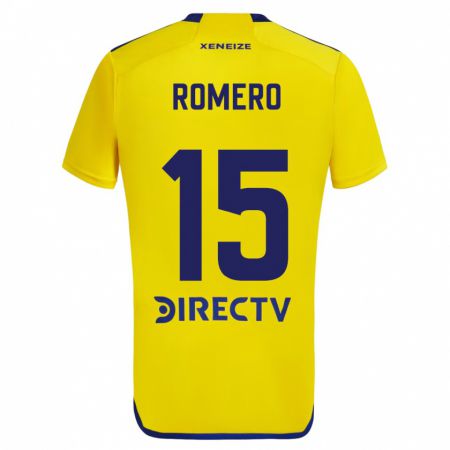 Kandiny Herren Alejo Romero #15 Gelb Blau Auswärtstrikot Trikot 2024/25 T-Shirt