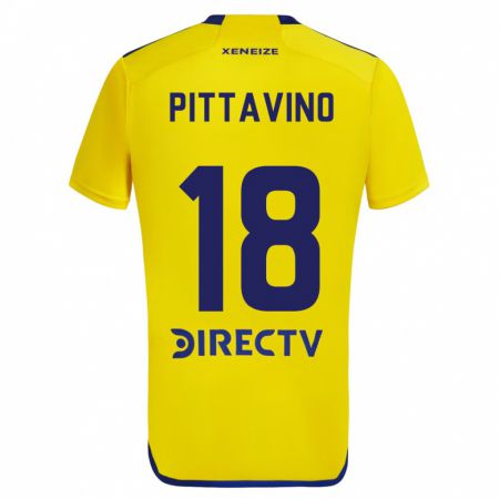 Kandiny Herren Rodrigo Pittavino #18 Gelb Blau Auswärtstrikot Trikot 2024/25 T-Shirt