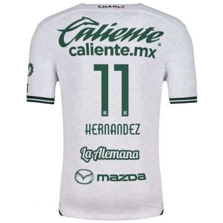 Kandiny Herren Elías Hernández #11 Weiß Grün Auswärtstrikot Trikot 2024/25 T-Shirt