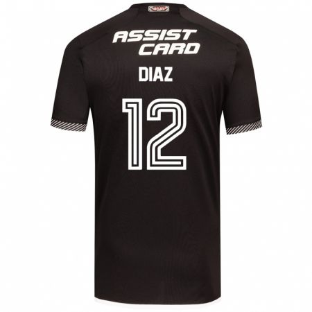 Kandiny Herren Javiera Díaz #12 Schwarz-Weiss Auswärtstrikot Trikot 2024/25 T-Shirt