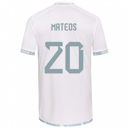 Kandiny Herren Federico Mateos #20 Weiß Grau Auswärtstrikot Trikot 2024/25 T-Shirt