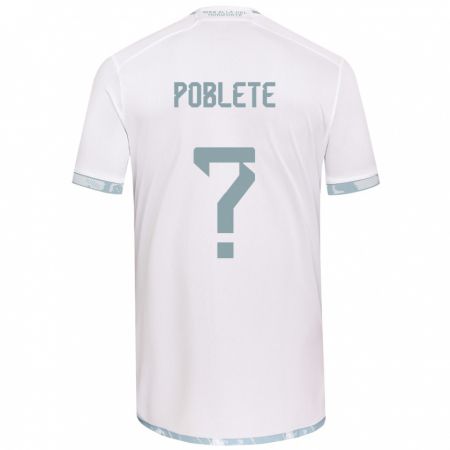 Kandiny Herren José Poblete #0 Weiß Grau Auswärtstrikot Trikot 2024/25 T-Shirt