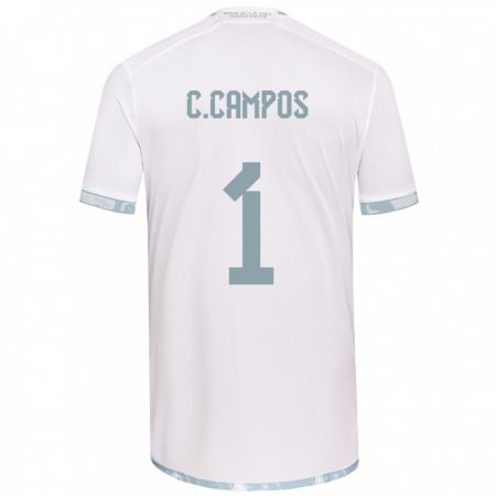 Kandiny Herren Cristóbal Campos #1 Weiß Grau Auswärtstrikot Trikot 2024/25 T-Shirt