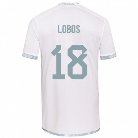 Kandiny Herren Franco Lobos #18 Weiß Grau Auswärtstrikot Trikot 2024/25 T-Shirt