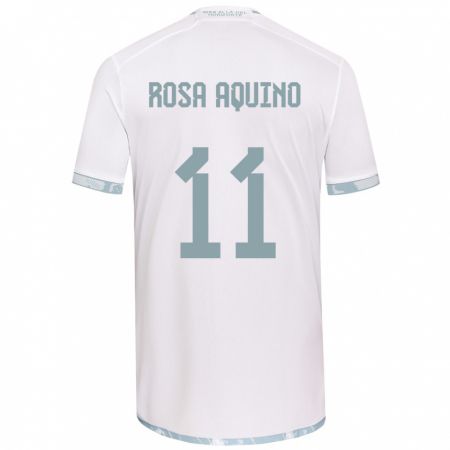 Kandiny Herren Rosa Aquino #11 Weiß Grau Auswärtstrikot Trikot 2024/25 T-Shirt