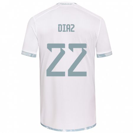 Kandiny Herren Valentina Díaz #22 Weiß Grau Auswärtstrikot Trikot 2024/25 T-Shirt