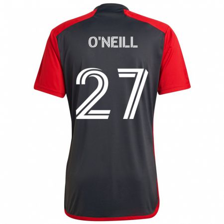 Kandiny Damen Shane O'neill #27 Grau Rot Heimtrikot Trikot 2024/25 T-Shirt