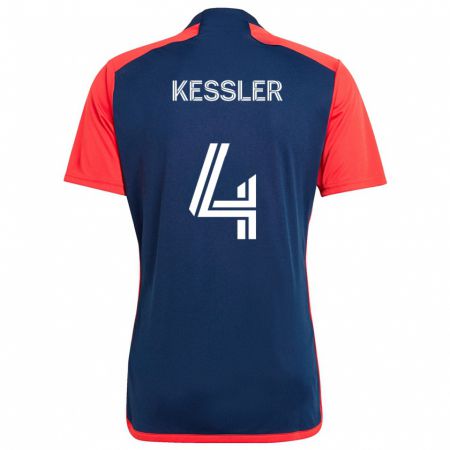 Kandiny Damen Henry Kessler #4 Blau Rot Heimtrikot Trikot 2024/25 T-Shirt