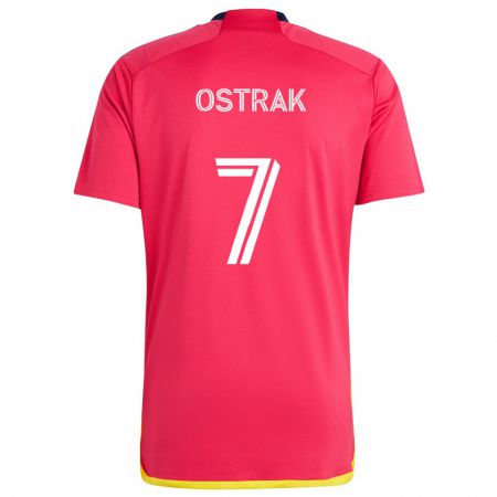 Kandiny Damen Tomás Ostrák #7 Rot Blau Heimtrikot Trikot 2024/25 T-Shirt