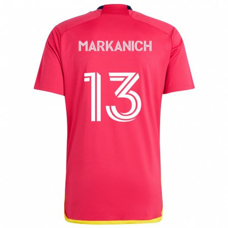 Kandiny Damen Anthony Markanich #13 Rot Blau Heimtrikot Trikot 2024/25 T-Shirt