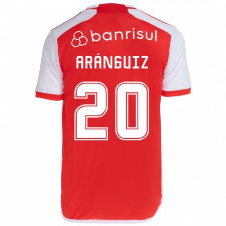 Kandiny Damen Charles Aránguiz #20 Rot-Weiss Heimtrikot Trikot 2024/25 T-Shirt